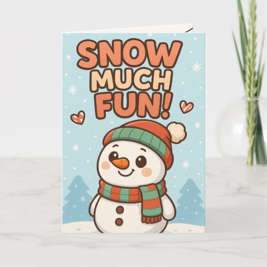 かわいい雪だるまのクリスマス カード (正面)
