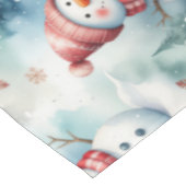 かわいい雪だるまのクリスマス テーブルクロス (アングル)