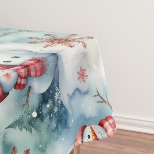 かわいい雪だるまのクリスマス テーブルクロス (インサイチュ)