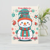 かわいい雪だるまのグリーティングカード シーズンカード (スタンド正面)