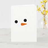かわいい雪だるまのホリデーカード カード (黄色い花)
