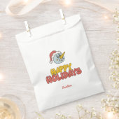 かわいい雪だるまのホリデーパーティ フェイバーバッグ (クリップ留めされた状態)