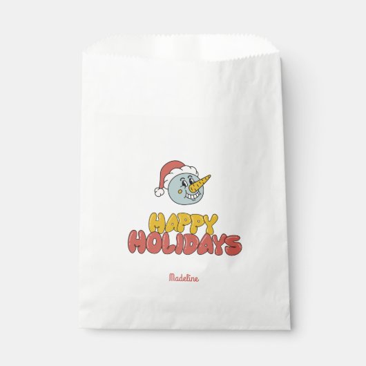 かわいい雪だるまのホリデーパーティ フェイバーバッグ (正面)