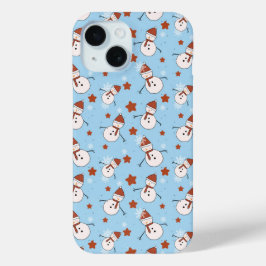 かわいい雪だるまのホリデーフォンケース iPhone 15ケース