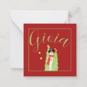 かわいい雪だるまのホリデー・ジョイ ノートカード (正面)