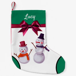 かわいい雪だるまのミニクリスマスソックス スモールクリスマスストッキング