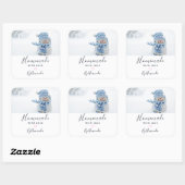 かわいい雪だるまのラブフォトで手作り スクエアシール (シート)