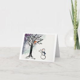 かわいい雪だるまの休暇の季節の挨拶状、おもしろい シーズンカード