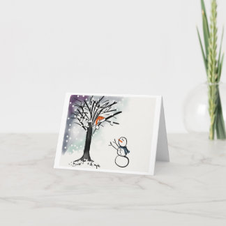 かわいい雪だるまの休暇の季節の挨拶状、おもしろい シーズンカード