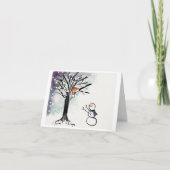 かわいい雪だるまの休暇の季節の挨拶状、おもしろい シーズンカード (正面)