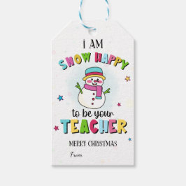かわいい雪だるまの先生 クリスマスタグ 学生用 ギフトタグ
