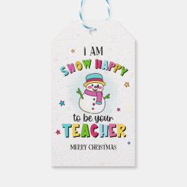 かわいい雪だるまの先生 クリスマスタグ 学生用 ギフトタグ