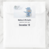 かわいい雪だるまの写真 – クリスマス保存日 スクエアシール (バッグ)