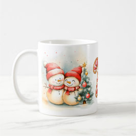 かわいい雪だるまの冬のコーヒーマグ コーヒーマグカップ