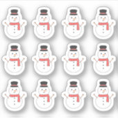 かわいい雪だるまの冬の季節のクリスマスBujoプランナー シール (正面)