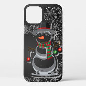 かわいい雪だるまの冬の携帯ケース 雪の結晶模様 Case-Mate iPhoneケース