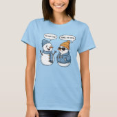 かわいい雪だるまの友達 Tシャツ (正面)