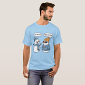 かわいい雪だるまの友達 Tシャツ (正面フル)