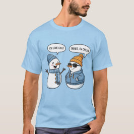 かわいい雪だるまの友達 Tシャツ