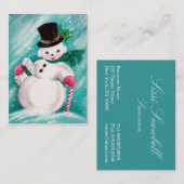 かわいい雪だるまの女の子 名刺 (正面/裏面)