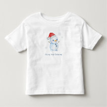 かわいい雪だるまの幼児用Tシャツ – 冬のホリデーシーズン