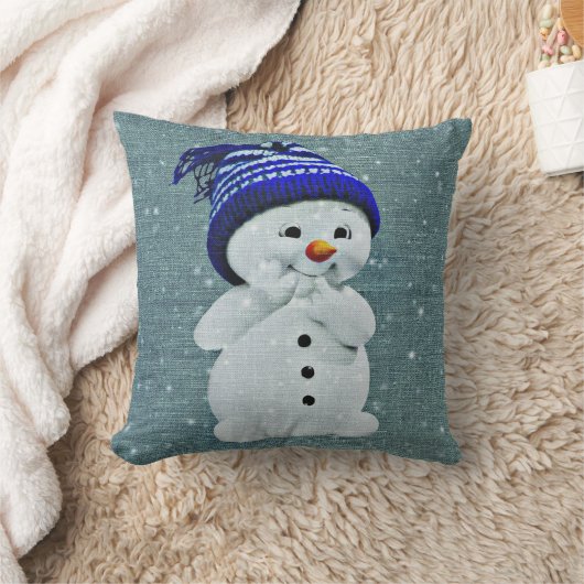 "かわいい雪だるまの枕"パステル調の真新しい装飾用クッション クッション (ブランケット)