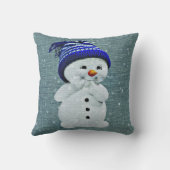 "かわいい雪だるまの枕"パステル調の真新しい装飾用クッション クッション (裏面)