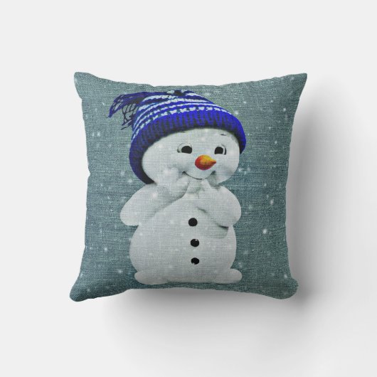 "かわいい雪だるまの枕"パステル調の真新しい装飾用クッション クッション (裏面)