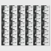 かわいい雪だるまの白黒のクリスマス ラッピングペーパー (フラット)