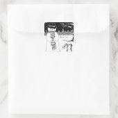 かわいい雪だるまの笑顔のクリスマスの雪景色 スクエアシール (バッグ)