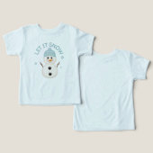 かわいい雪だるまの赤ちゃんTシャツ 雪が降るように (デザイン正面&裏面)