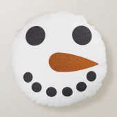 かわいい雪だるまの顔の装飾用クッションの休日の装飾 ラウンドクッション (裏面)