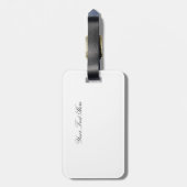 かわいい雪だるまはクリスマスに雪の中で微笑む ラゲッジタグ (裏面縦)