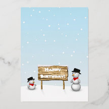 かわいい雪だるまを願うハッピーバースデー