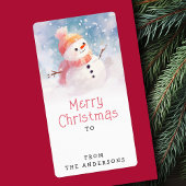 かわいい雪だるまイラストレーション冬からギフトラベル ラベル