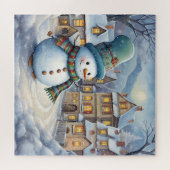 かわいい雪だるまインザビレッジ ジグソーパズル (横)