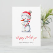 かわいい雪だるまウィンターハッピーホリデーズクリスマス シーズンカード (スタンド正面)
