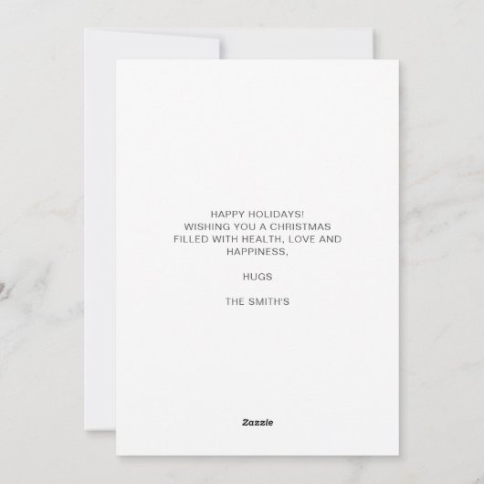 かわいい雪だるまウィンターハッピーホリデーズクリスマス シーズンカード (裏面)