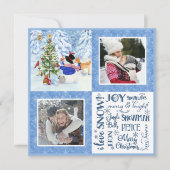 かわいい雪だるまウッドランド雪クリスマス家族の写真 シーズンカード (正面)