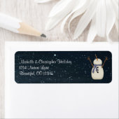 かわいい雪だるまオンザスノーナイト住所 シール (インサイチュ)