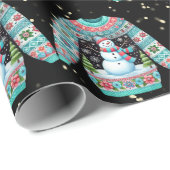 かわいい雪だるまオン醜いクリスマスセーター ラッピングペーパー (ロールコーナー)