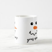 かわいい雪だるまカスタマイズ顔名 コーヒーマグカップ (中央)