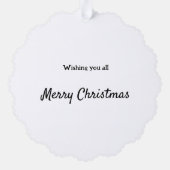 かわいい雪だるまカスタムクリスマスオーナメントカード オーナメントカード (裏面)