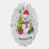 かわいい雪だるまカスタムクリスマスオーナメントカード オーナメントカード (右)