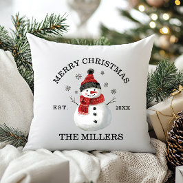 かわいい雪だるまカスタムクリスマス クッション