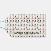 かわいい雪だるまカスタムメリークリスマス ギフトタグ (裏面横)