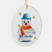 かわいい雪だるまカスタム セラミックオーナメント (右)