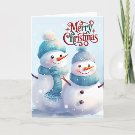 かわいい雪だるまカップル クリスマス (正面)