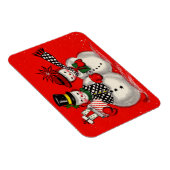 かわいい雪だるまカップル マグネット (右側)