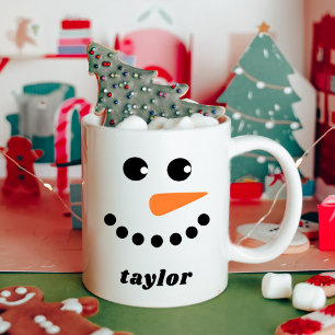 かわいい雪だるまキッズクリスマス コーヒーマグカップ